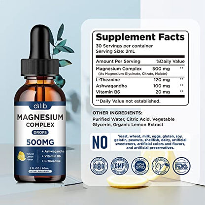 (2 Pack) Magnesium Glycinate, Citrate, Malate Liquid Drops-Triple Magnesium Complex dilibBuy Supplements Australia