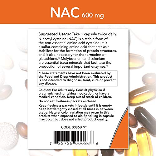 NOW Supplements, NAC (N-Acetyl Cysteine) 600 mg with Selenium & Molybdenum NOWBuy Supplements Australia