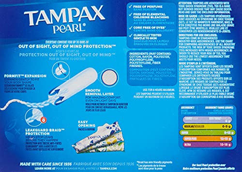 Tampax Pearl Unscented Super Absorbency Tampons, 96 Count TampaxBuy Supplements Australia
