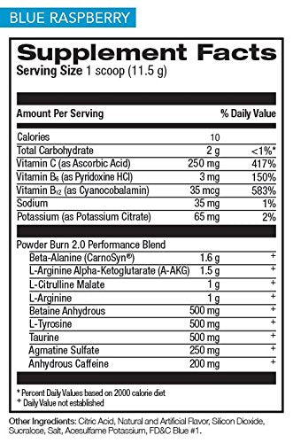 Rivalus Powder Burn 2.0 Pre Workout Supplement, Blue Raspberry, 0.89 Pounds RivalusBuy Supplements Australia