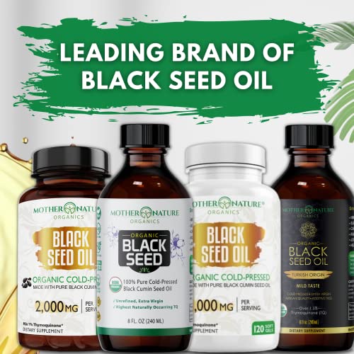 Organic Black Seed Oil Capsules - 3 Month Supply - 180 Count (2000mg Per Serving) Mother Nature Organics Superfoods for Organic LivingBuy Supplements Australia