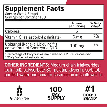 Qunol Mega Ubiquinol 100mg CoQ10, Superior Absorption, Patented Water and Fat Soluble QunolBuy Supplements Australia