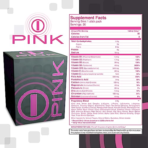 Energy Drink Powder, bHIP Pink for Women 30 Drink Mix Packets. Energy Supplements b:hipBuy Supplements Australia