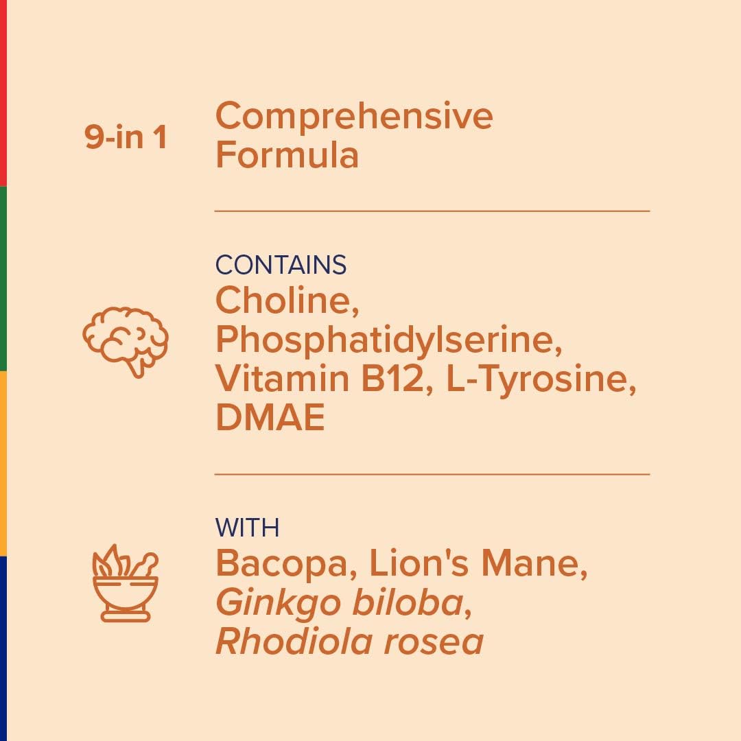 Stop Aging Now - Brain Supplement Complex - with Ginkgo Biloba, Lion's Mane, Bacopa, and DMAE - 60 Vegetarian Capsules - Advanced Blend Stop Aging NowBuy Supplements Australia