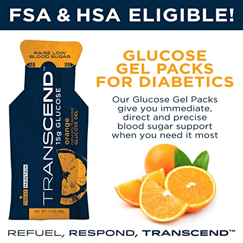 Transcend Glucose Gel Packs - Orange, 60 Pack (1.1oz Each) - FSA/HSA TranscendBuy Supplements Australia
