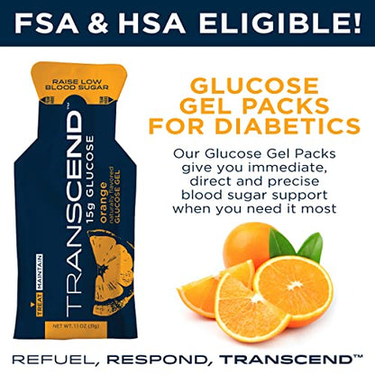 Transcend Glucose Gel Packs - Orange, 60 Pack (1.1oz Each) - FSA/HSA TranscendBuy Supplements Australia