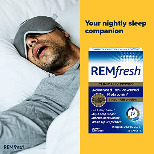 REMfresh 2mg Advanced Melatonin Sleep Aid Supplement (36 Caplets) REMfreshBuy Supplements Australia