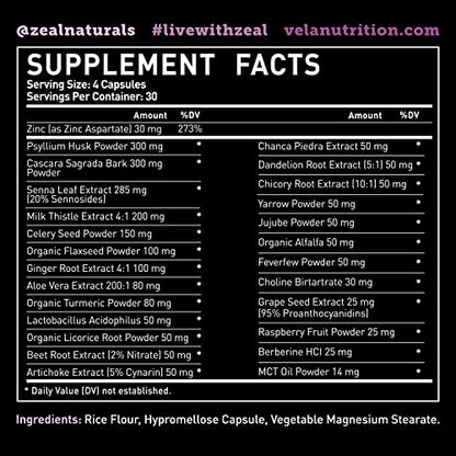 Véla Colon Cleanse & Liver Detox Formula Cleanse - 22 Herbs with Milk Thistle, Turmeric VélaBuy Supplements Australia
