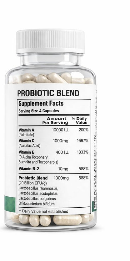Acne Pills Probiotic Acne Supplements for Teens & Adults - Hormonal Acne Vitamins, Gut Health for Clear Skin, Non-GMO (60 Capsules) Gut Skin Axis Clear-BioticBuy Supplements Australia