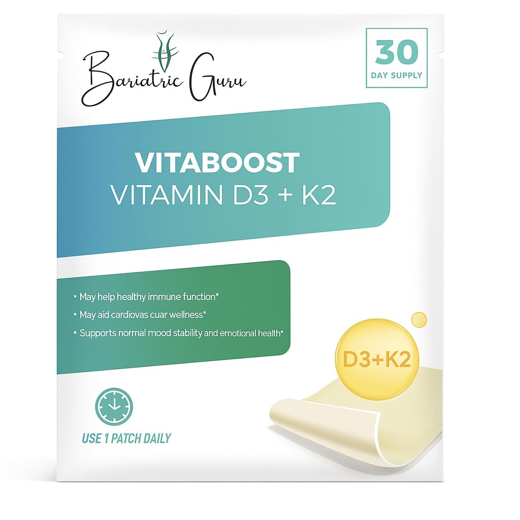 Bariatric Guru VitaBoost Supplement Patch — Vitamin D3, K2, Magnesium & Calcium Citrate Transdermal Topical Patch for Bone, Muscle & Immune Support — 30 Patches Bariatric GuruBuy Supplements Australia