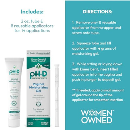 Boric Acid Moisturizing Vaginal Gel with Hyaluronic Acid, Vitamin E for Vaginal Dryness by pH-D pH-D Feminine Health SupportBuy Supplements Australia