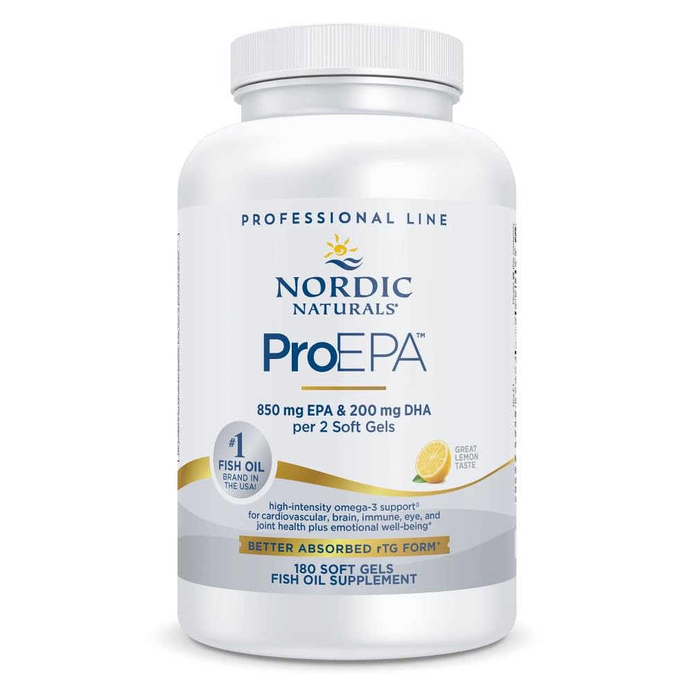 Nordic Naturals ProEPA, Lemon - 180 Soft Gels - 1210 mg Omega-3 - High-Intensity EPA Formula for Healthy Mood, Heart Health & Cellular Function - Non-GMO - 90 Servings Nordic NaturalsBuy Supplements Australia