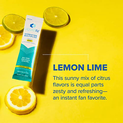 Liquid I.V. Hydration Multiplier - Lemon Lime - Hydration Powder Packets | Electrolyte Liquid I.V.Buy Supplements Australia