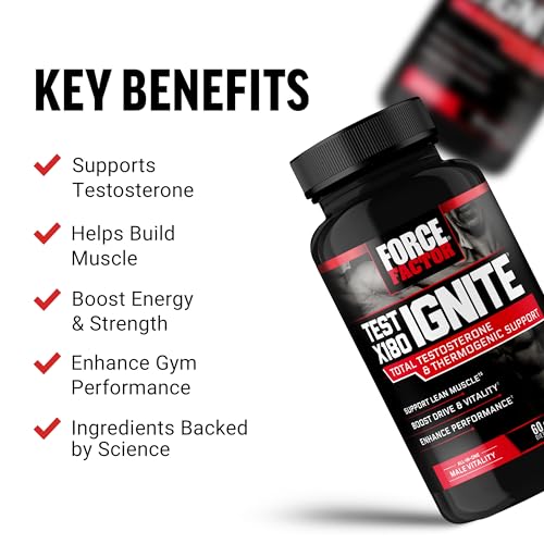 FORCE FACTOR Test X180 Ignite Testosterone Booster for Men, Testosterone Support Force FactorBuy Supplements Australia