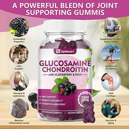 UPNEUTRI Glucosamine Chondroitin Gummies Sugar Free, Extra Strength 1500mg Glucosam UPNEUTRIBuy Supplements Australia