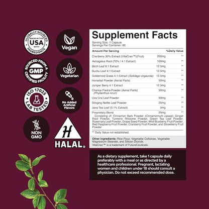 Kidney Support Cranberry Pills for Women and Men - High Strength Kidney Cleanse Detox Natures CraftBuy Supplements Australia