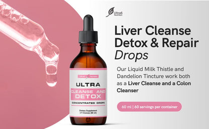 Liver Cleanse Detox & Repair Drops with Milk Thistle Extract, Dandelion Root Extract & Artichoke Ultra6 NutritionBuy Supplements Australia