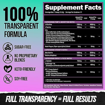 ALPHA LION Superhuman Pre Workout Powder, Beta Alanine, L-Taurine & Tri-Source ALPHA LIONBuy Supplements Australia