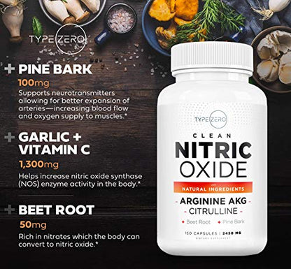 Type Zero Nitric Oxide 6X Booster, 150 Veggie Capsules - Natural Supplement - Beetroot Type ZeroBuy Supplements Australia