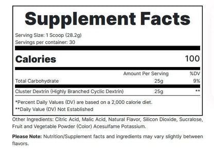 REDCON1 Cluster Bomb, Unflavored - Intra/Post Workout Carbs - Gluten Free + Vegan Cluster Dextrin - Carbohydrate Powder for Readily Available Energy (30 Servings)