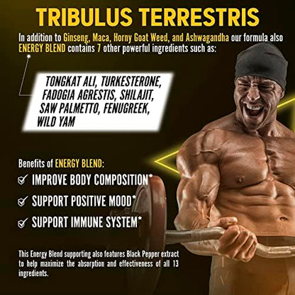 13in1 Tribulus Terrestris Capsules - 16000mg Per Serving with Maca, Horny Goat Weed ZolotusBuy Supplements Australia