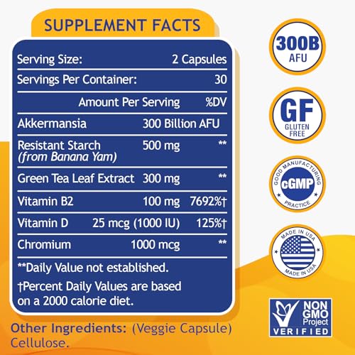 300 Billion AFU Akkermansia Muciniphila - Live Akkermansia Probiotics for Women & Men LifeatlasBuy Supplements Australia