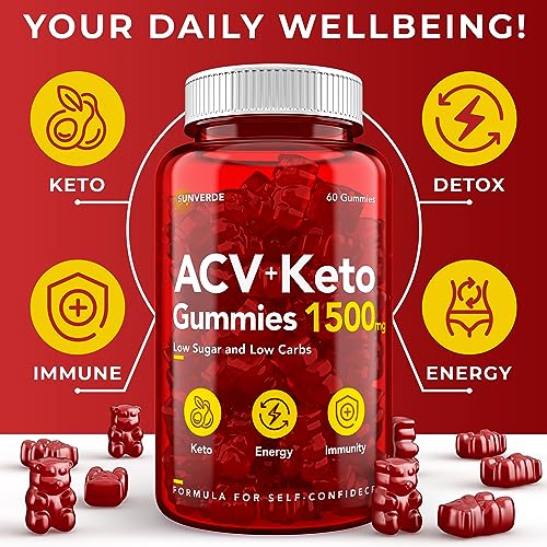 Keto ACV Gummies 1500 mg - Low Sugar Green Apple Flavor - Vegan ACV Keto Gummies SunVerdeBuy Supplements Australia
