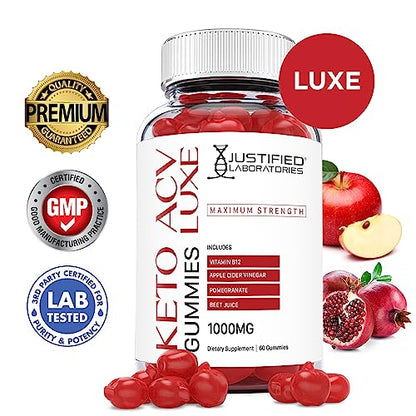 Justified Laboratories Luxe Keto ACV Gummies 1000MG with Pomegranate Juice Beet Root Justified LaboratoriesBuy Supplements Australia