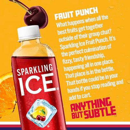 Sparkling Ice, Fruit Punch Sparkling Water, Zero Sugar Flavored Water, with Vitamins Sparkling ICEBuy Supplements Australia