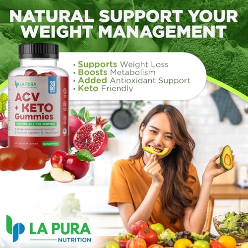LaPura ACV 1000 mg + Keto Gummies for Weight Loss, 60 Gummies - 1000 mg Apple Cider LaPuraBuy Supplements Australia