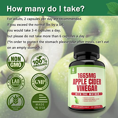 Sugar Free Apple Cider Vinegar Capsules with The Mother, New Formula with Milk Thistle EnvyDealBuy Supplements Australia