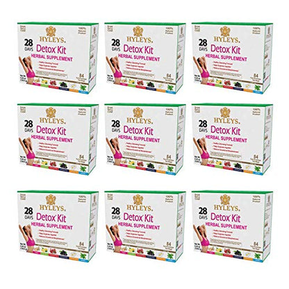 Hyleys Detox Tea for Cleanse and Weight Loss - 28 Day Kit - 84 Tea Bags (9 Pack) HYLEYSBuy Supplements Australia