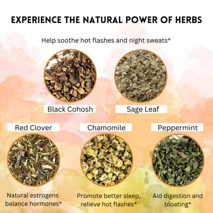 Menopause Tea for Cooling, Hormonal Balance, Relief from Hot Flashes, Night Sweats PCOS Herbal TeaBuy Supplements Australia