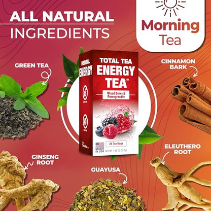 Total Tea Detox Tea & Energy Tea Set - 25 Day Detox Tea - Herbal SIim Tea Total TeaBuy Supplements Australia