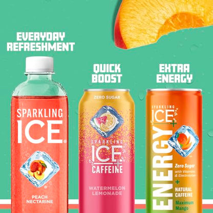 Sparkling Ice, Peach Nectarine Sparkling Water, Zero Sugar Flavored Water, with Vitamins Sparkling ICEBuy Supplements Australia