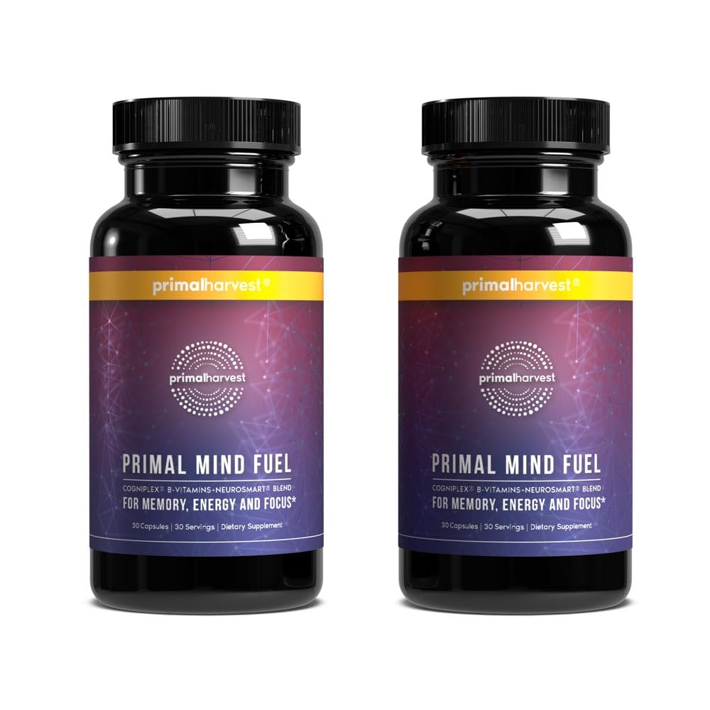 Primal Harvest Brain Supplement, Primal Mind Fuel Brain Booster for Focus, Energy, Clarity, Memory Brain Health 30 Capsules Nootropics Brain Support Supplement for Men and Women (2 Pack (30 Count)) Primal HarvestBuy Supplements Australia