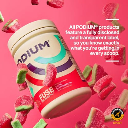 Podium Nutrition, Fuse Pre Workout Powder, Sour Watermelon, 30 Servings, Beta Alanine Podium NutritionBuy Supplements Australia