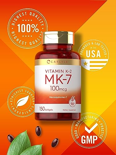 Carlyle Vitamin K2 Supplement 100mcg | K2 MK7 | 150 Softgels | Non-GMO CarlyleBuy Supplements Australia