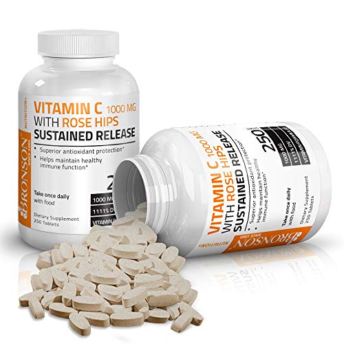 Bronson Vitamin C 1000 mg with Rose Hips Sustained Release, 250 Tablets BronsonBuy Supplements Australia