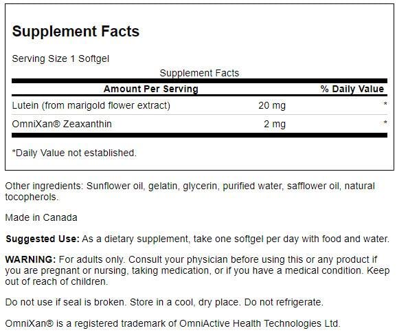 Swanson Synergistic Eye Health - Lutein and Zeaxanthin Supplement SwansonBuy Supplements Australia