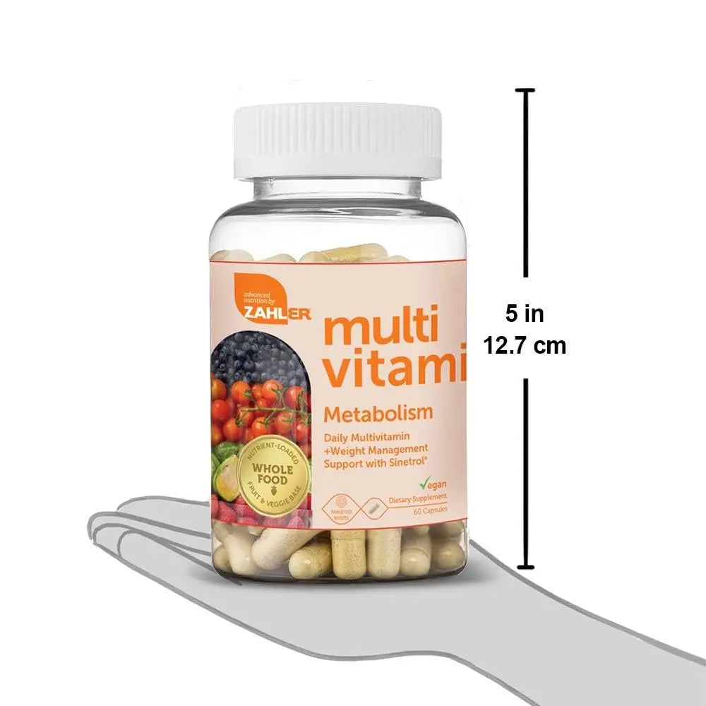 Zahler Multivitamin Metabolism + Weight Management Support for Women and Men with Iron, Certified Kosher, 60 Capsules Zahler