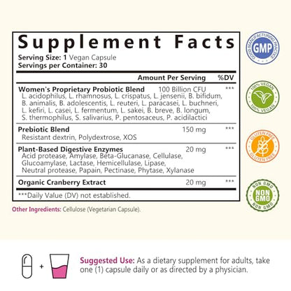 NatureMyst Women’s Probiotics 100 Billion, 20 Targeted Strains with Organic Cranberry NatureMystBuy Supplements Australia