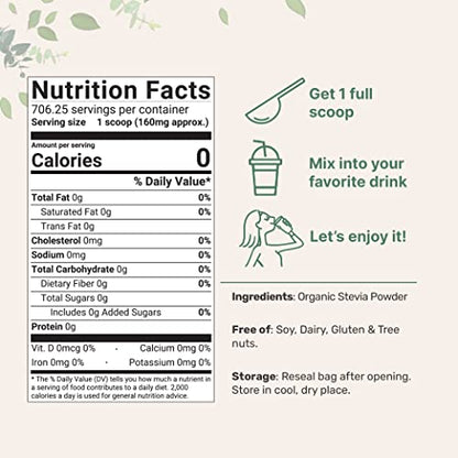 Pure Organic Stevia Powder, 4 Ounces, 706 Serving, Highest Grade Stevia Green Micro IngredientsBuy Supplements Australia