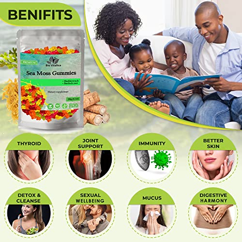 Sea Moss Gummies - Irish sea Moss raw Organic, Bladderwrack, Burdock Root BIO VITALICABuy Supplements Australia