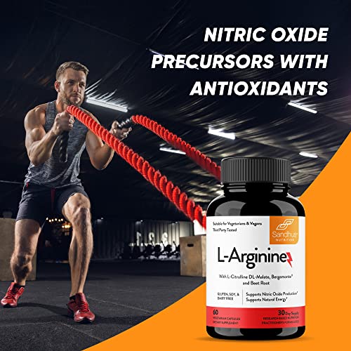Sandhu's L-Arginine with Nitric Oxide Precursor | Made in The USA| 30 Days Supply Sandhu'sBuy Supplements Australia