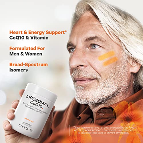 Codeage Liposomal CoQ10 Supplement - Vitamin E Isomers Tocopherols - 125mg Coenzy CodeageBuy Supplements Australia