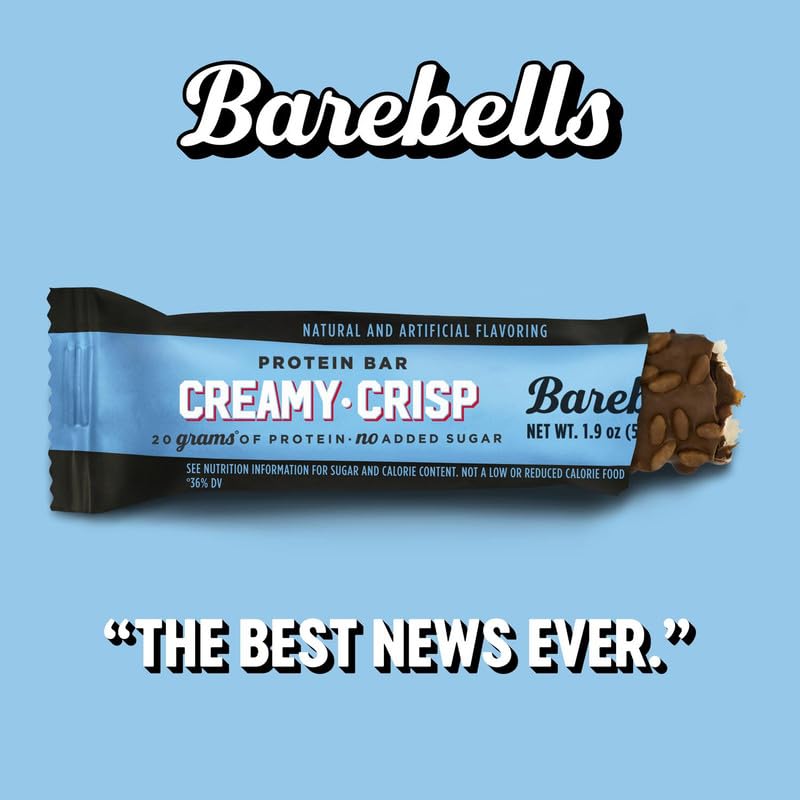 Barebells Protein Snacks Bars Creamy Crisp - 12 Count, 1.9oz Bars 55g of High Protein BAREBELLSBuy Supplements Australia
