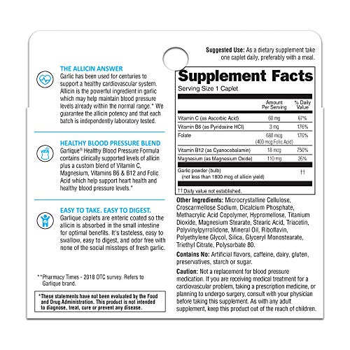 Garlique Garlic Extract Supplement, Healthy Blood Pressure Formula, Odorless & Vegan GarliqueBuy Supplements Australia