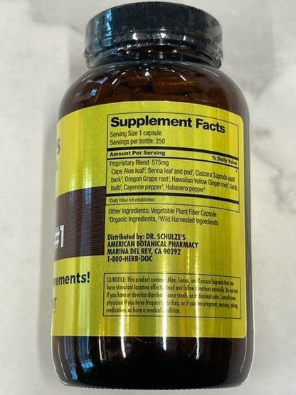 Dr. Schulze's Intestinal Formula #1 - Bowel Movement Supplement for Colon Health Support - Bloating & Constipation Aid - Intestinal Cleanse - All-Natural - Plant-Based - Vegan - 250 Count Dr. Schulze'sBuy Supplements Australia