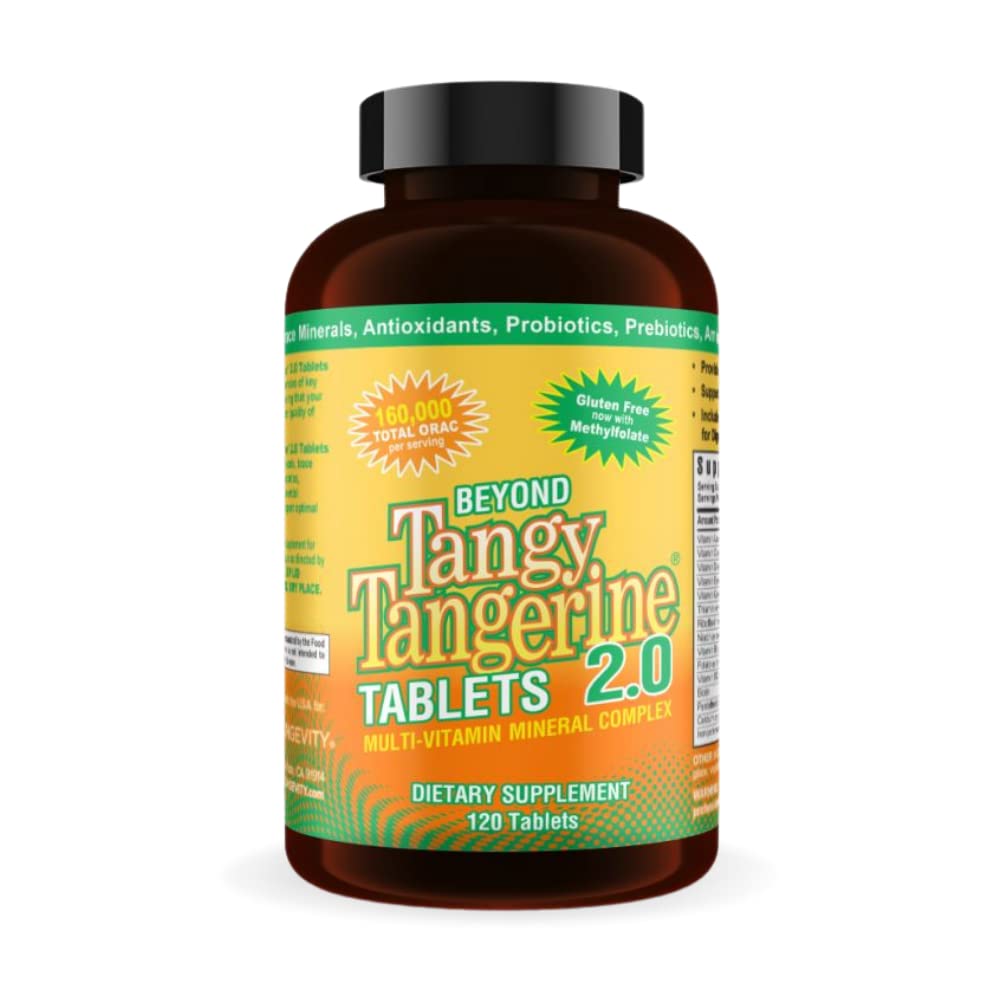 Youngevity Beyond Tangy Tangerine 2.0 Multi-Vitamin & Mineral Complex - Made with Natural & Whole Foods | 160,000 ORAC | 120 Tablets | 1 Bottle YoungevityBuy Supplements Australia